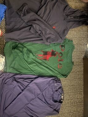 Polo by Ralph Lauren Green Tee with Red Polo Player Graphic